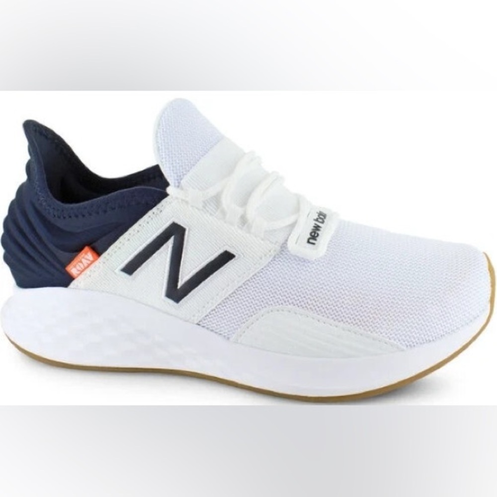 New Balance White and Navy Athletic Shoes